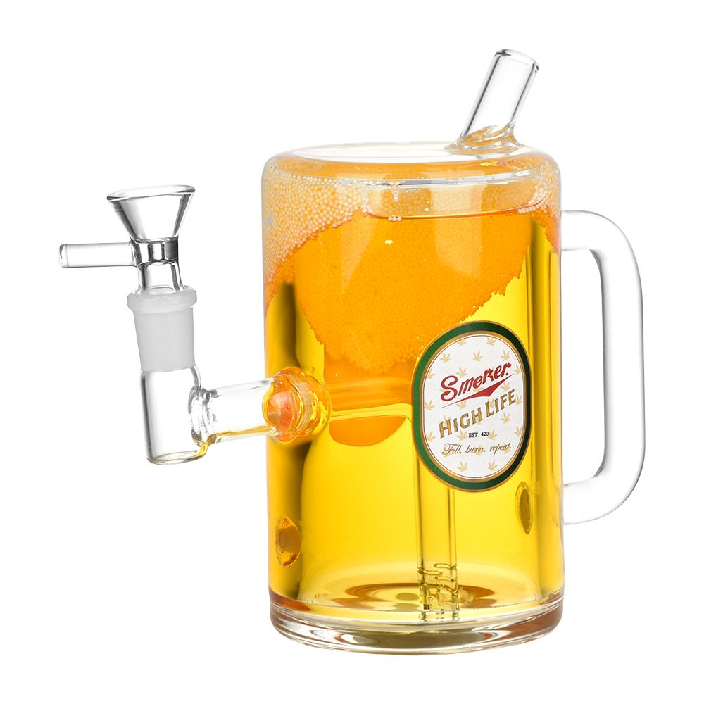 Dabtized Beer Mug Piece Glycerin Glass Water Pipe - 7" / 14mm F