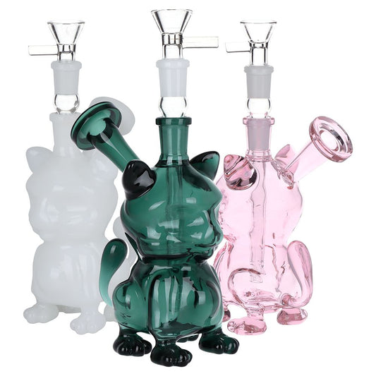 Purr-haps It's A Cat Glass Water Pipe - 6" / 14mm F