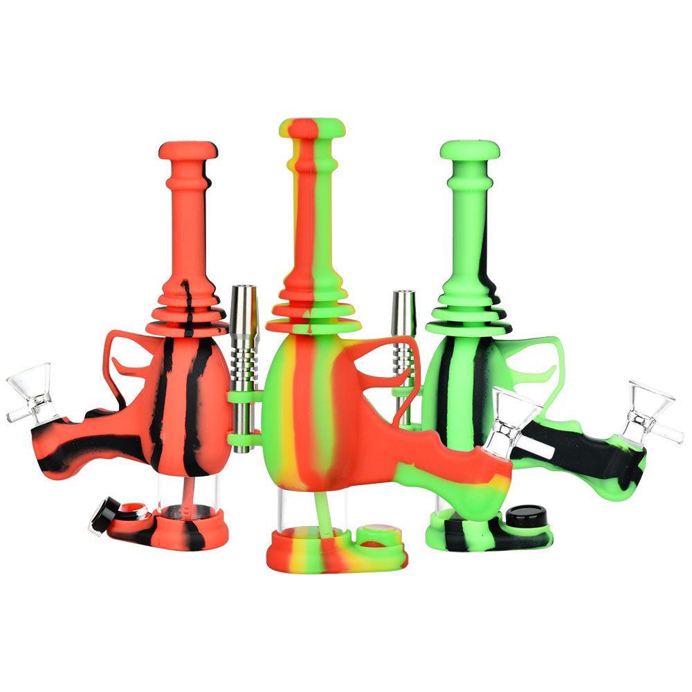 Laser Gun Silicone Water Pipe - 8.5" / Colors VaryLaser Gun Silicone Water Pipe - 8.5" / Colors Vary