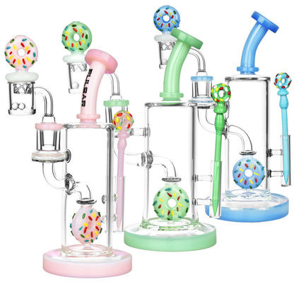 Pulsar Sprinkle Donut Dab Rig Set - 9"/14mm F / Colors Vary