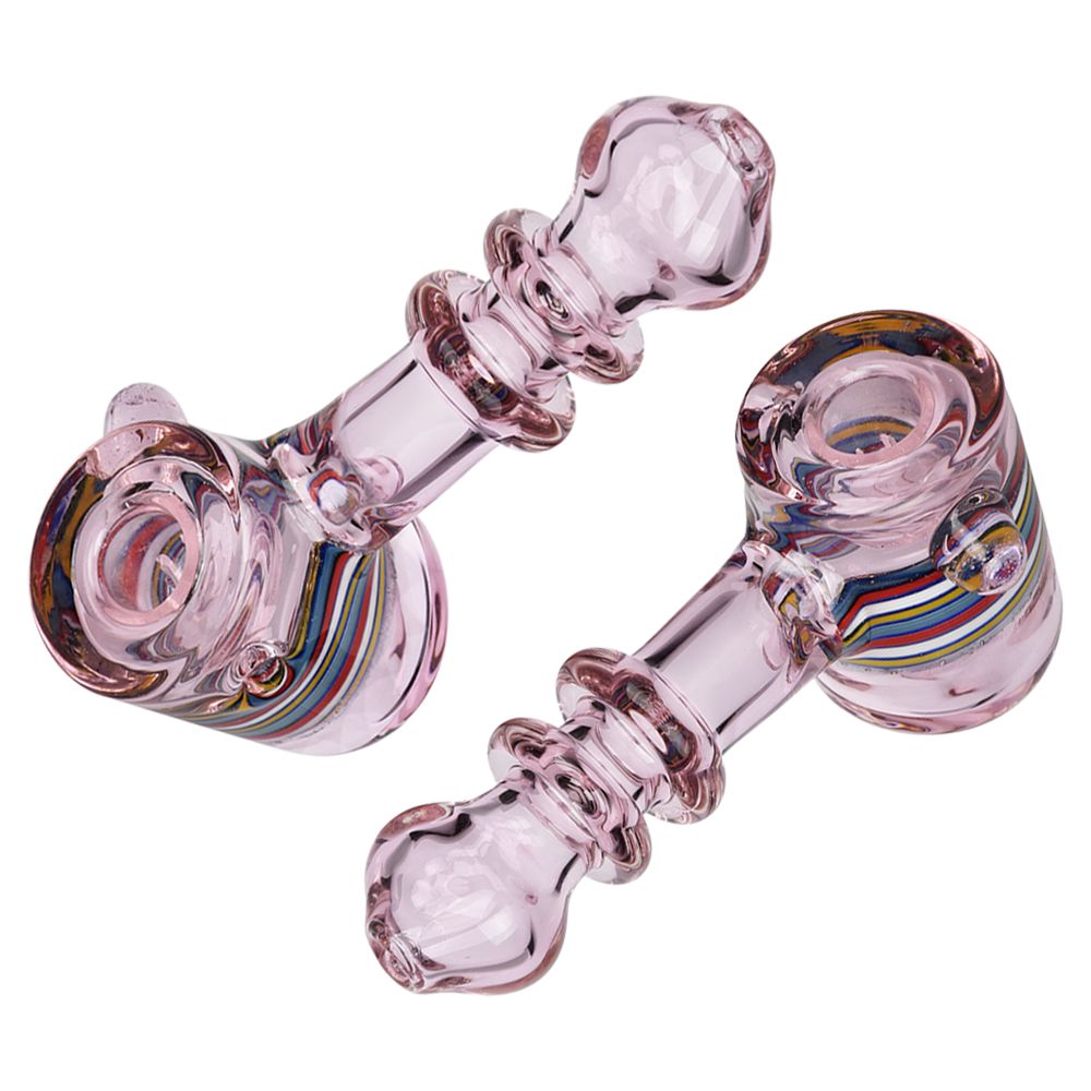 Slime Marble Striped Hammer Glass Hand Pipe - 4.75"