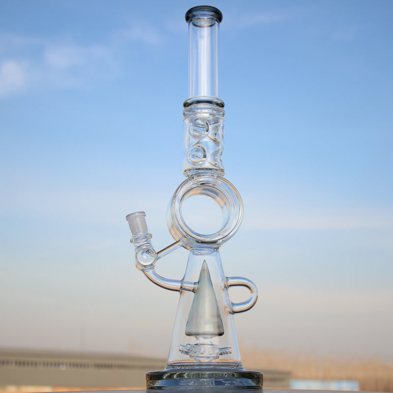 Recycler Style Donut Percolator Glass Water Pipe 18.5"