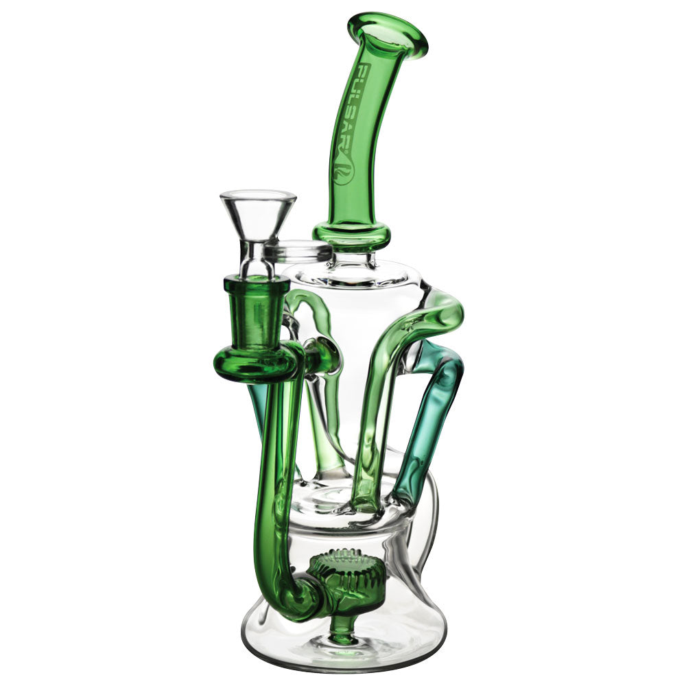 Pulsar 4-Tube Recycler Water Pipe - 9" / 14mm F / Colors Vary