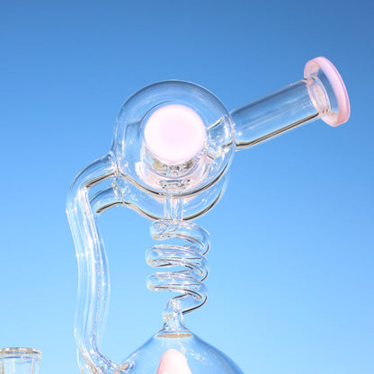 Spiral Mushroom Recycler Water Pipe w/ Circ Perc 11"