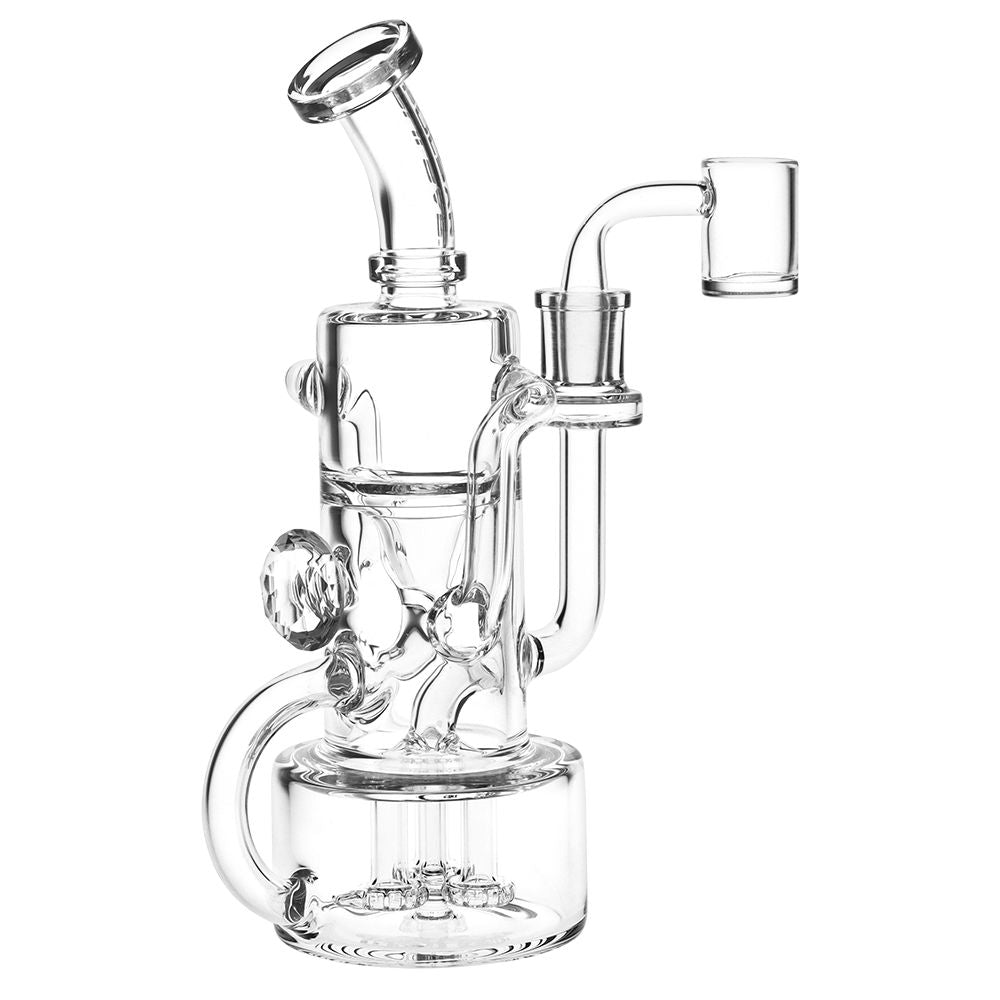 Pulsar Debonaire Diamond Triple Perc Glass Recycler Dab Rig - 9" / 14mm F / Clear