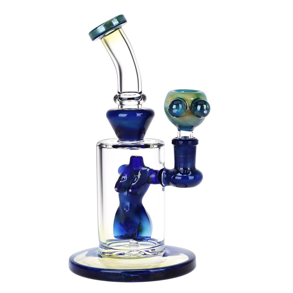 Fumed Nude Bod Glass Water Pipe - 8" / 14mm F