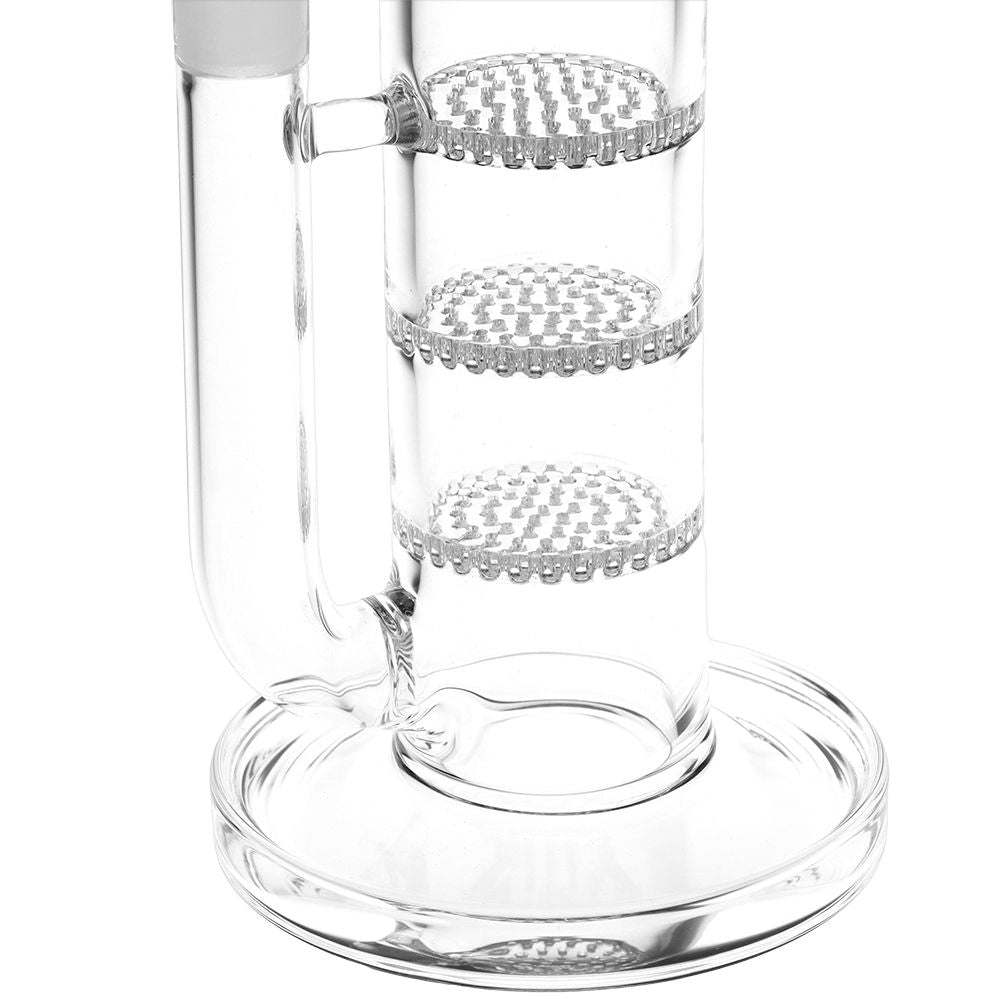 SeshGear Triple Honeycomb Perc Straight Tube Water Pipe - 15" / 14mm F / Colors Vary