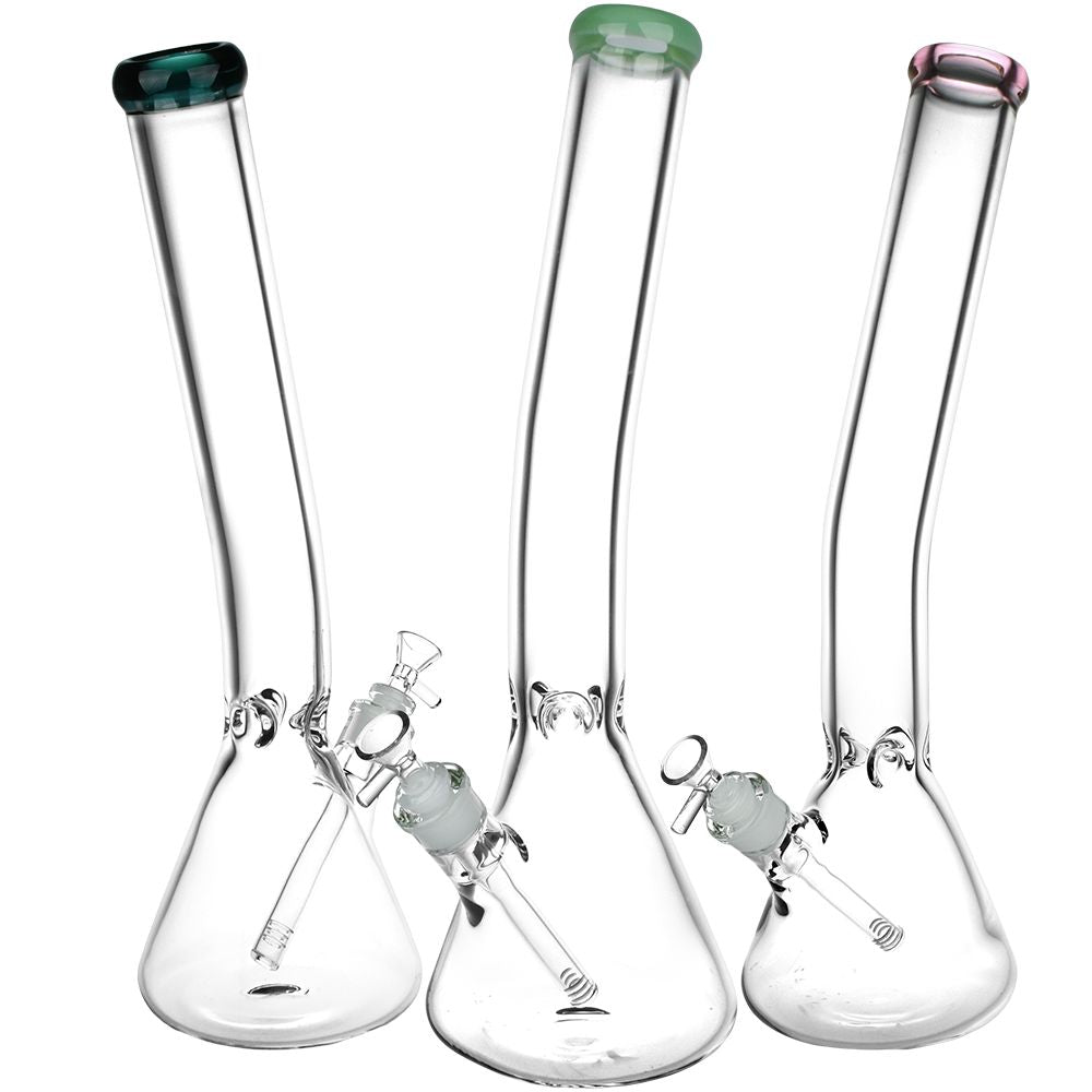 Classic Bent Neck Beaker Glass Water Pipe | 14mm F | Colors Vary