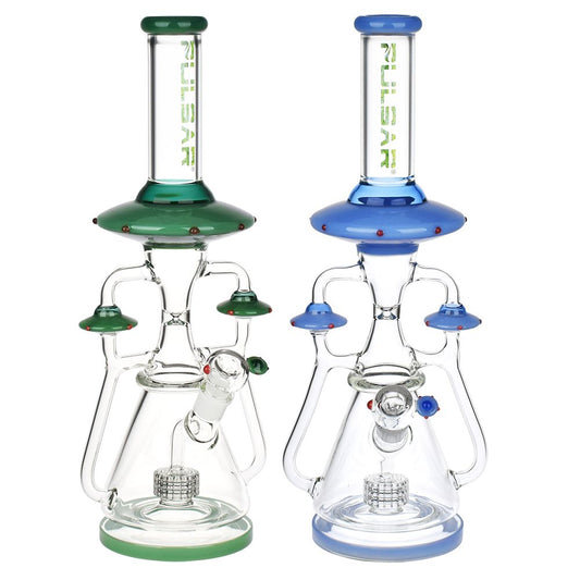 Pulsar Far-Out Visitors Recycler Glass Water Pipe | 17.25" | 19mm F