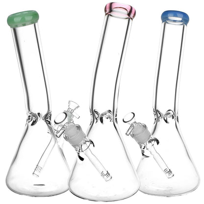 Classic Bent Neck Beaker Glass Water Pipe | 14mm F | Colors Vary