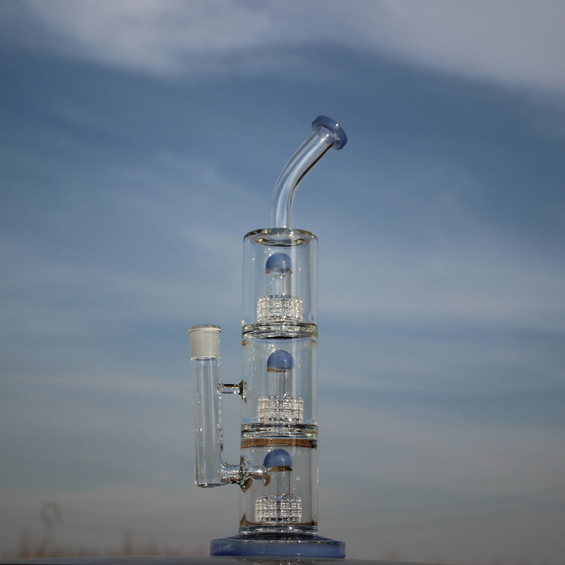 Triple Matrix Percolator Glass Water Pipe 15"