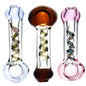 Clear Glass Spoon Pipe w/ Dicro Twist - 4.75" / Colors Vary