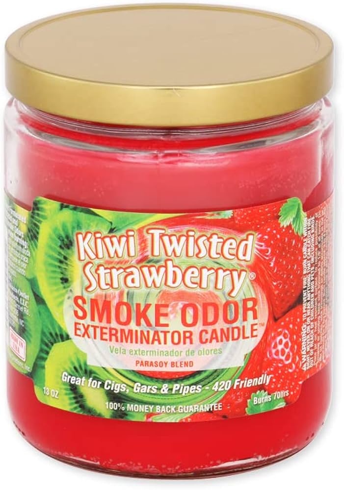 SMOKE ODOR KIWI TEISTED STRAWBERRY CANDLE