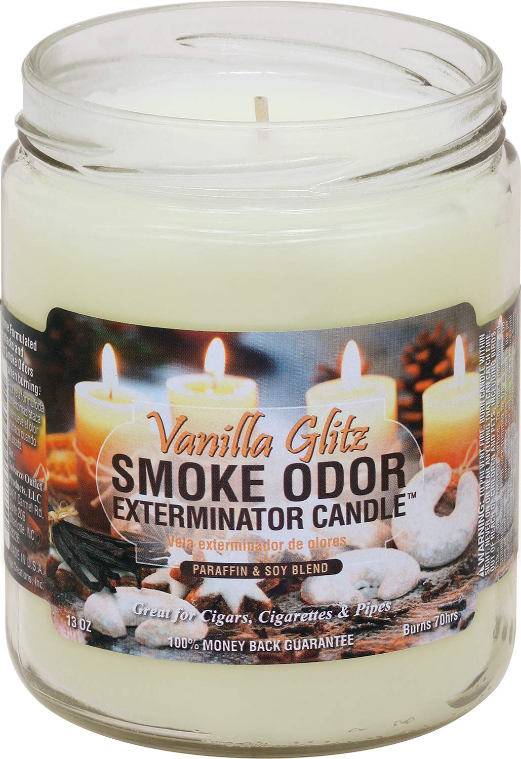 SMOKE ODOR VANILLA GLITZ CANDLE