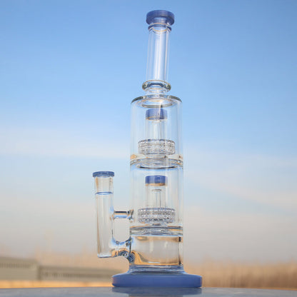 Dual Matrix Percolator Glass Water Pipe 12"