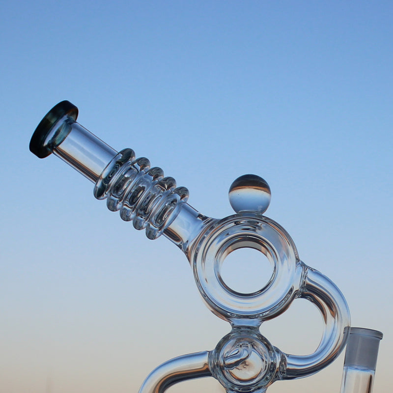 Recycler Style Water Pipe w/ Dual Percolator 11.5"