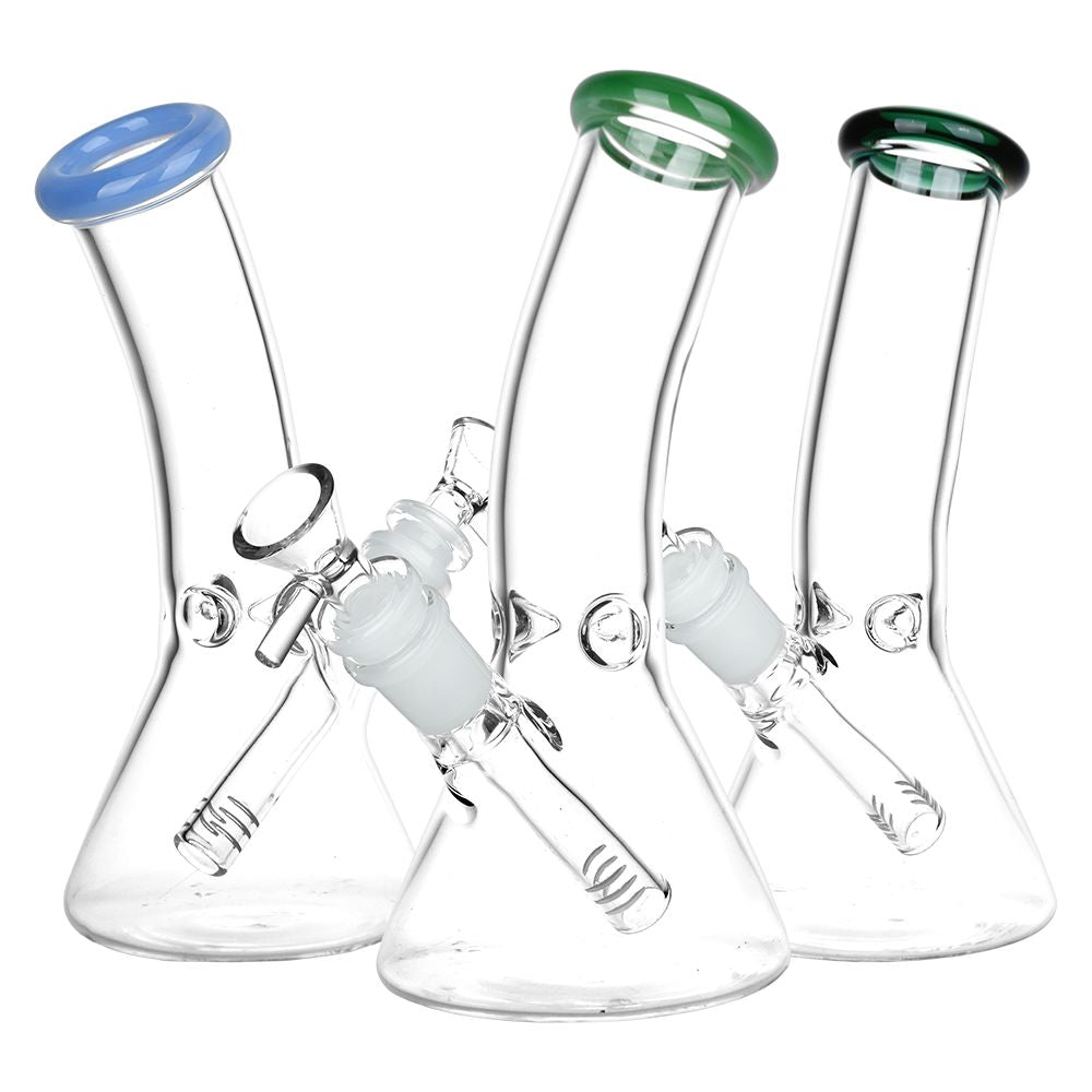 Classic Bent Neck Beaker Glass Water Pipe | 14mm F | Colors Vary