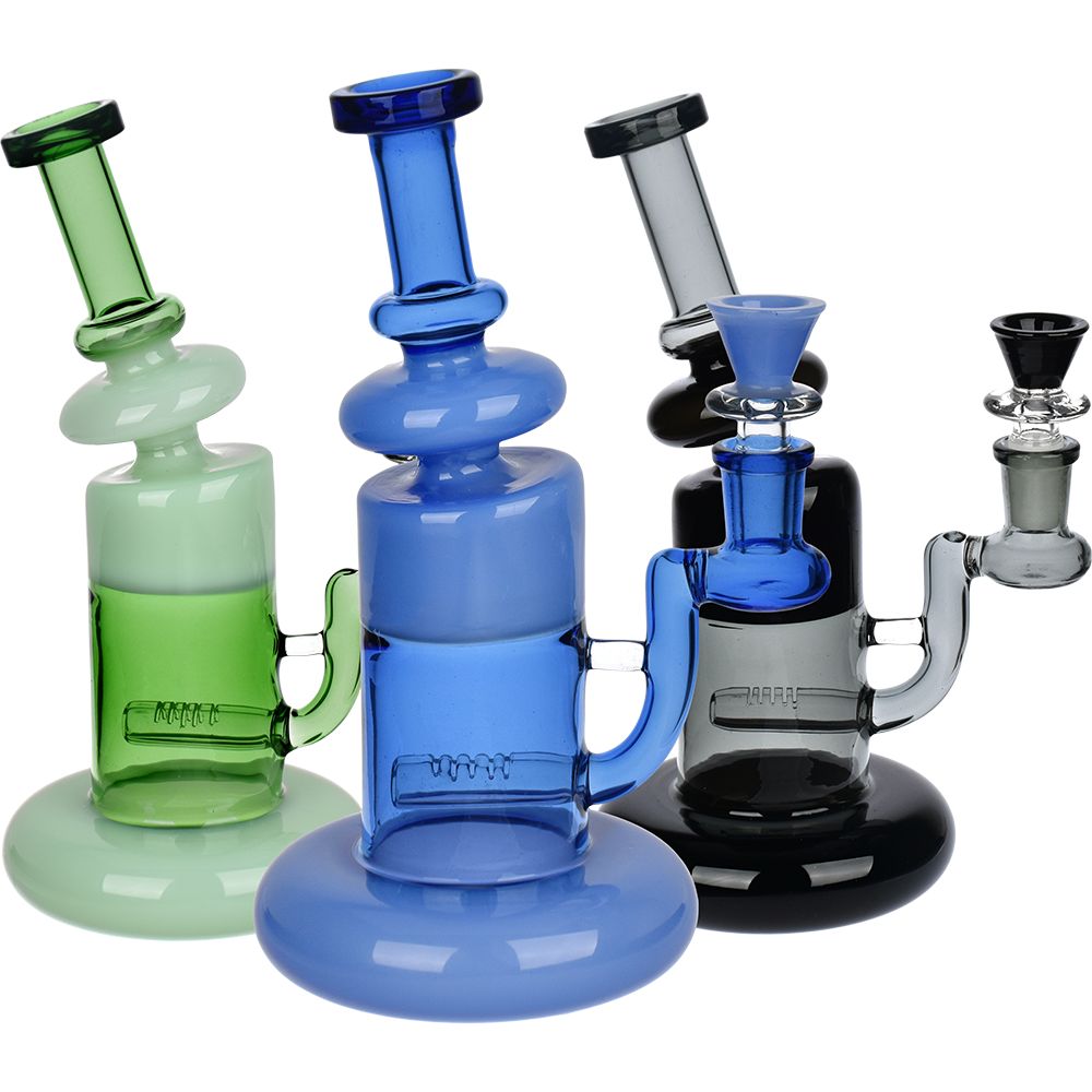 Glass House Two Toned Cylinder Water Pipe - 7.75" / 14mm F